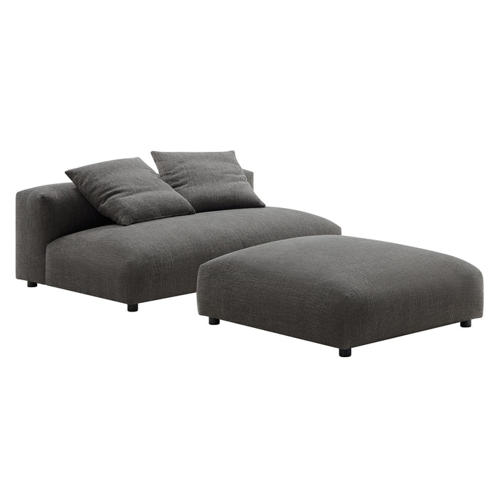 Solace Modular Upholstered Armless Loveseat and Ottoman Set for Modern Comfort and Style - view 22