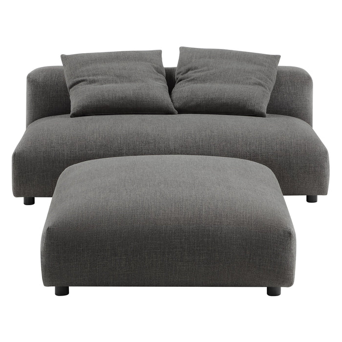 Solace Modular Upholstered Armless Loveseat and Ottoman Set for Modern Comfort and Style - detail close-up