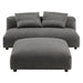 Solace Modular Upholstered Armless Loveseat and Ottoman Set for Modern Comfort and Style - detail close-up