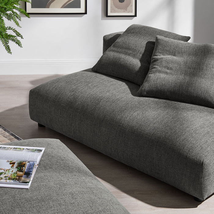 Solace Modular Upholstered Armless Loveseat and Ottoman Set for Modern Comfort and Style - interior view