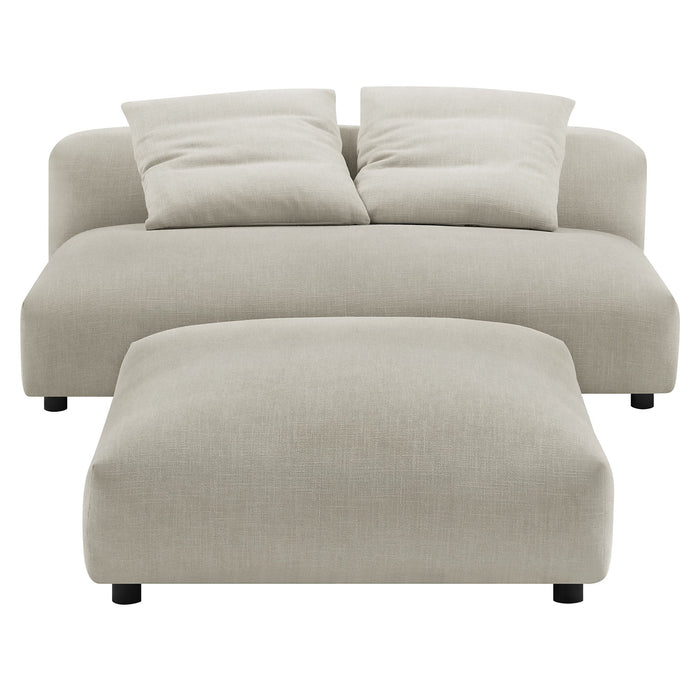 Solace Modular Upholstered Armless Loveseat and Ottoman Set for Modern Comfort and Style - installation view