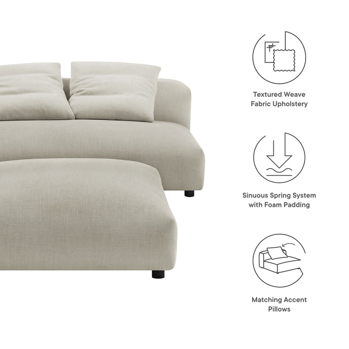 Solace Modular Upholstered Armless Loveseat and Ottoman Set for Modern Comfort and Style - accessory view