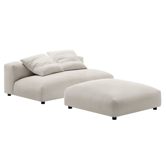 Solace Modular Upholstered Armless Loveseat and Ottoman Set for Modern Comfort and Style - front view