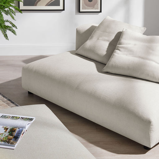 Solace Modular Upholstered Armless Loveseat and Ottoman Set for Modern Comfort and Style - angle view