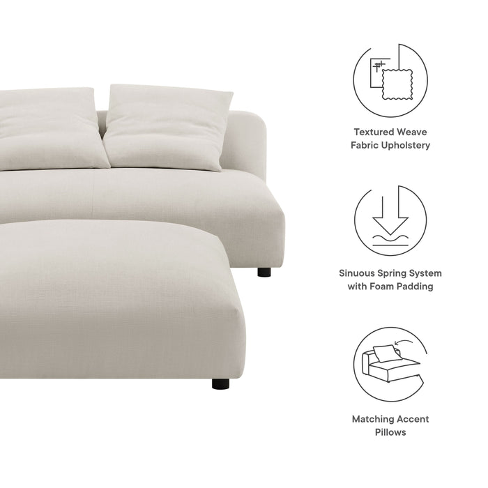 Solace Modular Upholstered Armless Loveseat and Ottoman Set for Modern Comfort and Style - control panel detail