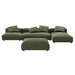 Solace 4-Piece Modular Corduroy Upholstered Sectional Sofa With Ottoman sectional sofa side view