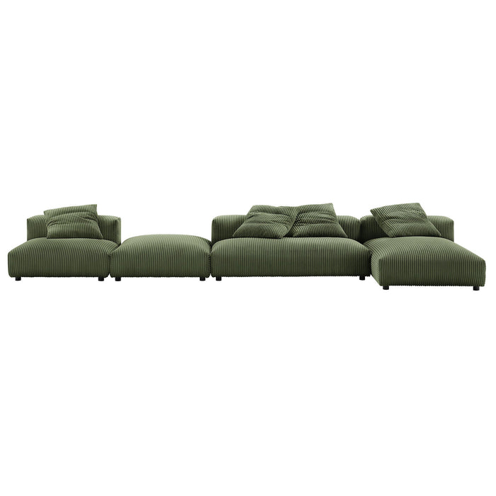 Solace 4-Piece Modular Corduroy Upholstered Sectional Sofa With Ottoman sectional sofa