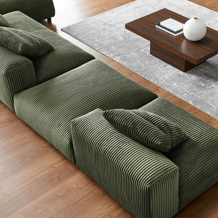 Solace 4-Piece Modular Corduroy Upholstered Sectional Sofa With Ottoman by Modway - view 21