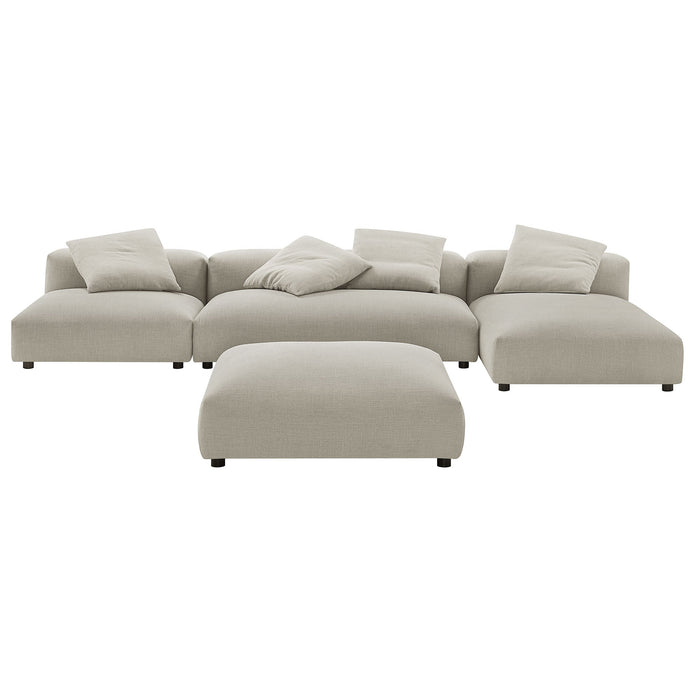 Solace 4-Piece Modular Upholstered Fabric Sectional Sofa With Ottoman sectional sofa side view