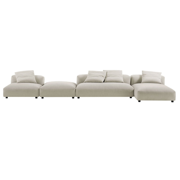 Solace 4-Piece Modular Upholstered Fabric Sectional Sofa With Ottoman sectional sofa