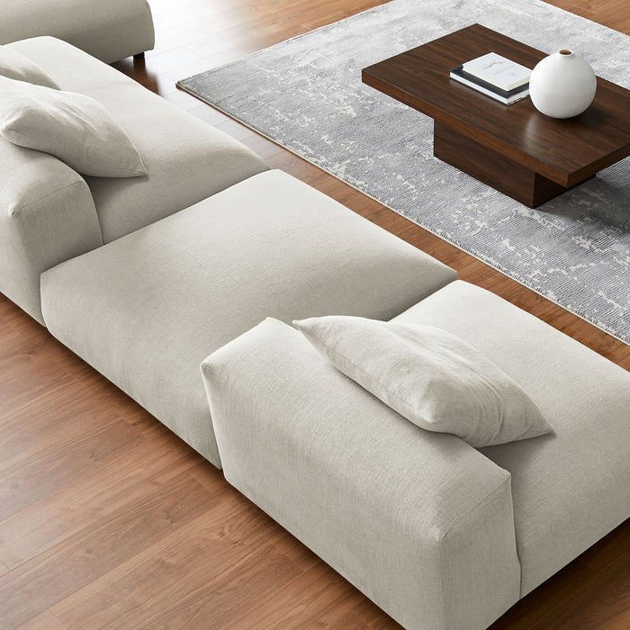Solace 4-Piece Modular Upholstered Fabric Sectional Sofa With Ottoman by Modway - view 21