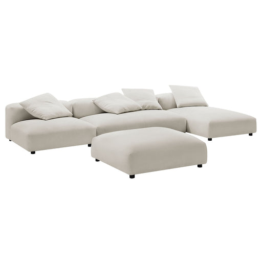 Solace 4-Piece Modular Upholstered Fabric Sectional Sofa With Ottoman sectional sofa lifestyle shot