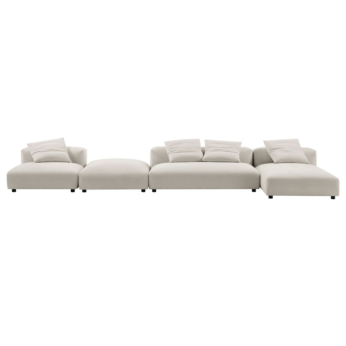 Solace 4-Piece Modular Upholstered Fabric Sectional Sofa With Ottoman sectional sofa side view