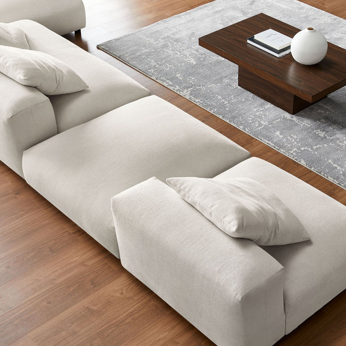 Solace 4-Piece Modular Upholstered Fabric Sectional Sofa With Ottoman sectional sofa angle view