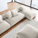 Solace 4-Piece Modular Upholstered Fabric Sectional Sofa With Ottoman sectional sofa back view