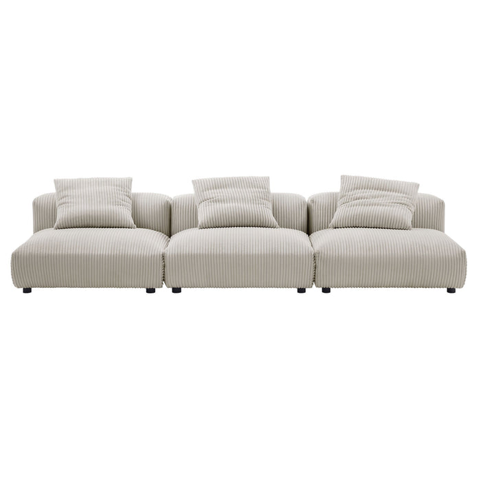 Solace 3-Piece Modular Corduroy Upholstered Sofa - view 7