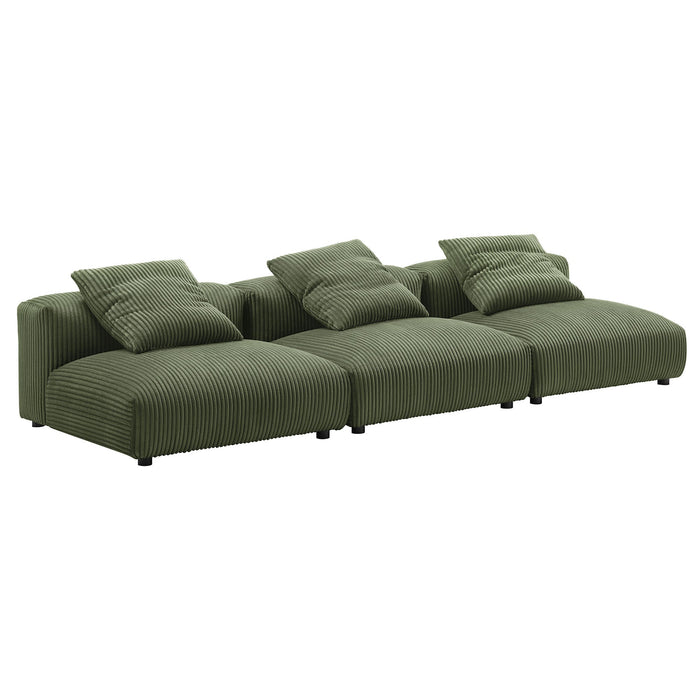 Solace 3-Piece Modular Corduroy Upholstered Sofa - view 10