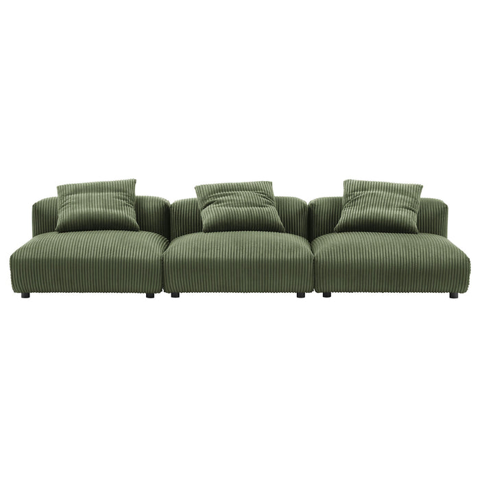 Solace 3-Piece Modular Corduroy Upholstered Sofa - view 15