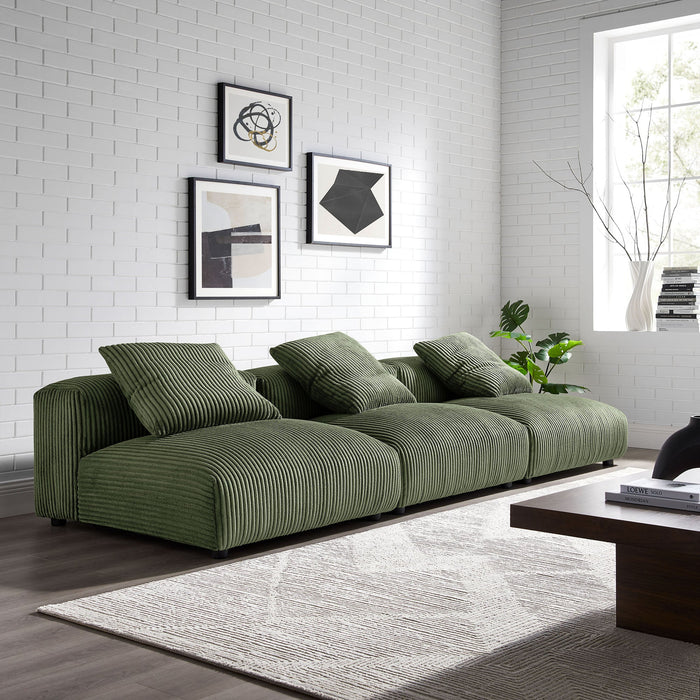 Solace 3-Piece Modular Corduroy Upholstered Sofa - view 9