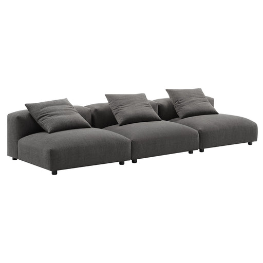 Solace 3-Piece Modular Upholstered Fabric Sofa - alternate angle view