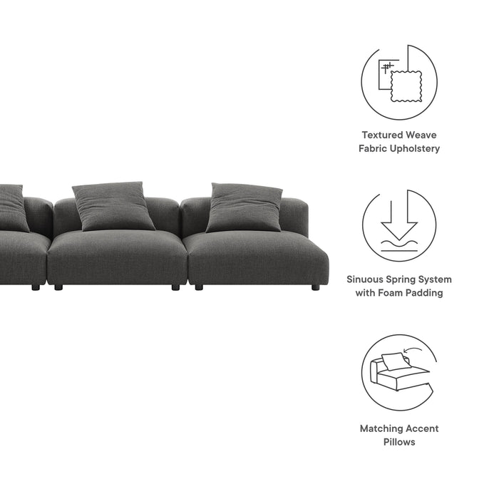 Solace 3-Piece Modular Upholstered Fabric Sofa - detail close-up
