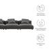 Solace 3-Piece Modular Upholstered Fabric Sofa - detail close-up