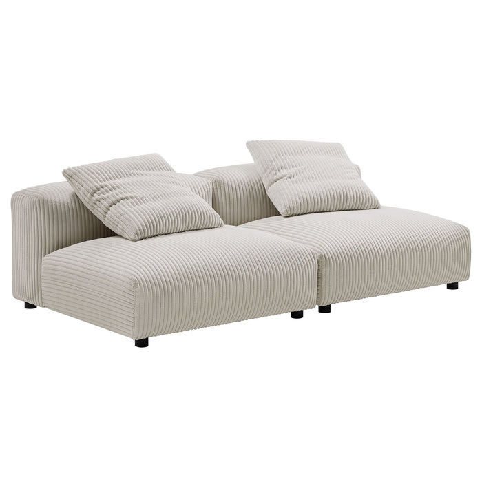 Solace 2-Piece Modular Corduroy Upholstered Sofa - alternate angle view