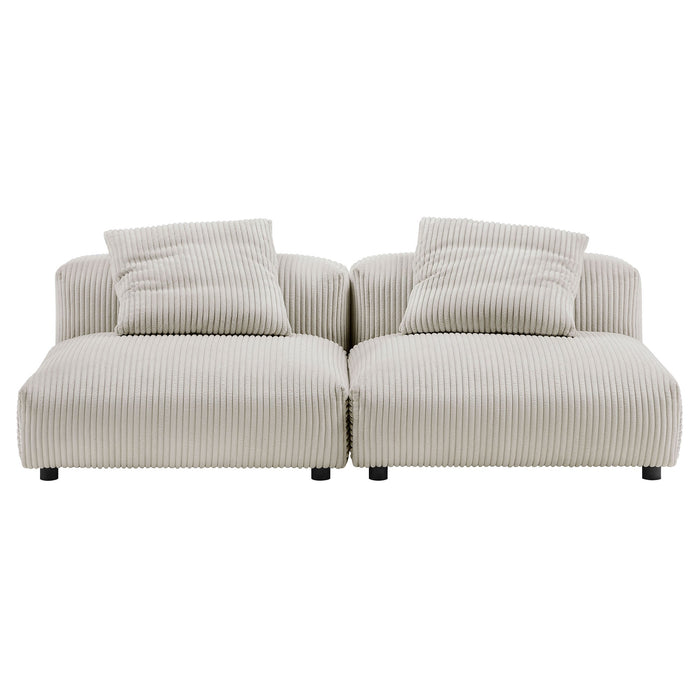 Solace 2-Piece Modular Corduroy Upholstered Sofa - view 7