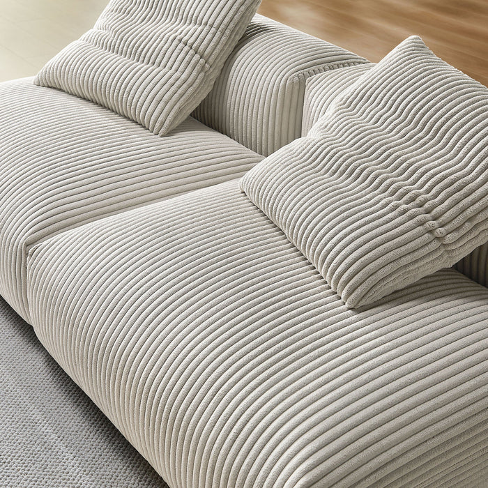Solace 2-Piece Modular Corduroy Upholstered Sofa - in lifestyle setting