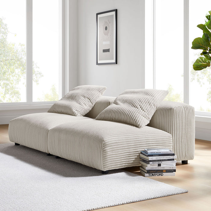 Solace 2-Piece Modular Corduroy Upholstered Sofa - Modway \living\sectionals