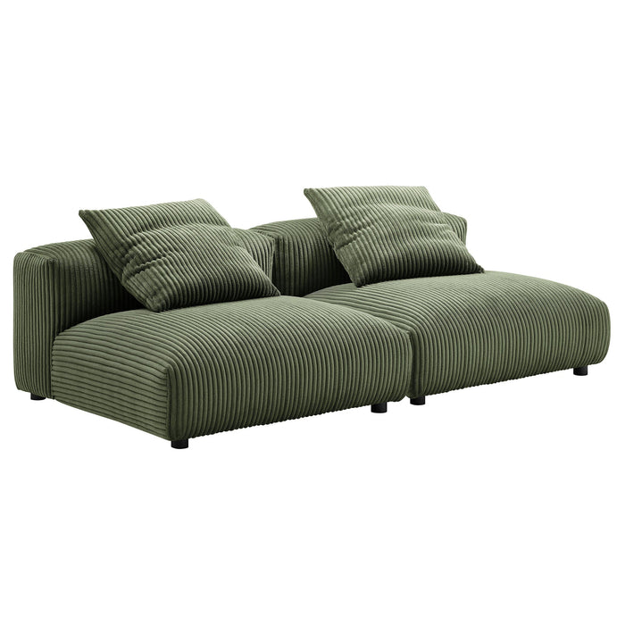 Solace 2-Piece Modular Corduroy Upholstered Sofa - view 10