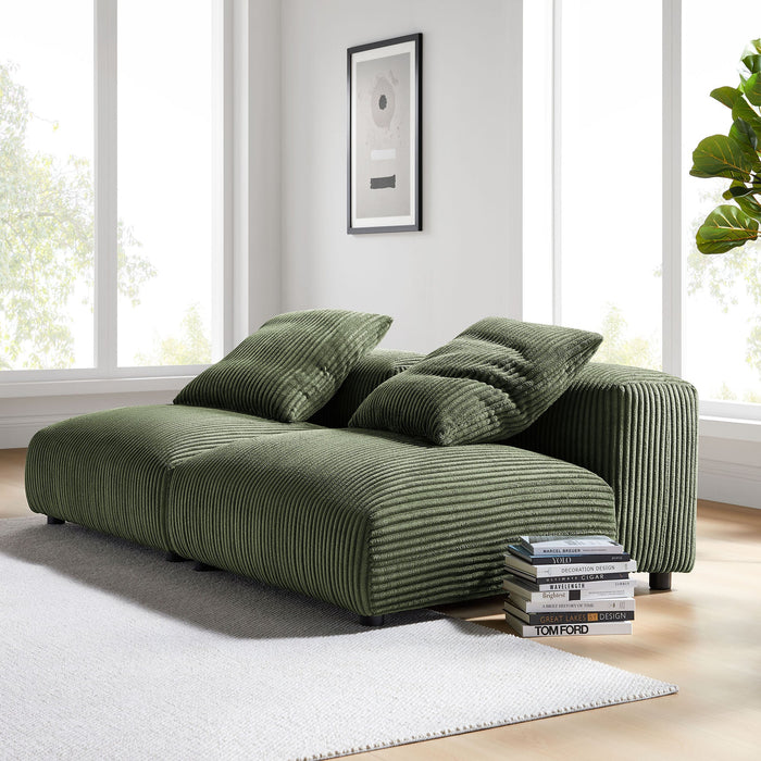 Solace 2-Piece Modular Corduroy Upholstered Sofa - view 9