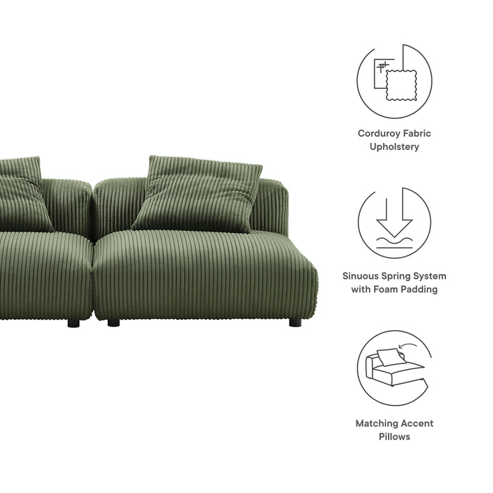 Solace 2-Piece Modular Corduroy Upholstered Sofa - view 11