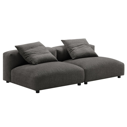 Solace 2-Piece Modular Upholstered Fabric Sofa - alternate angle view