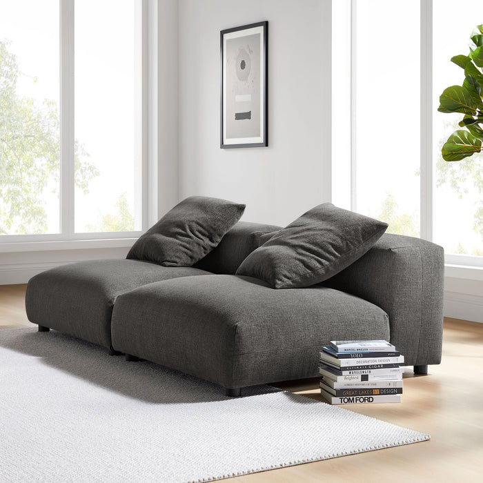 Solace 2-Piece Modular Upholstered Fabric Sofa - Modway \living\sectionals