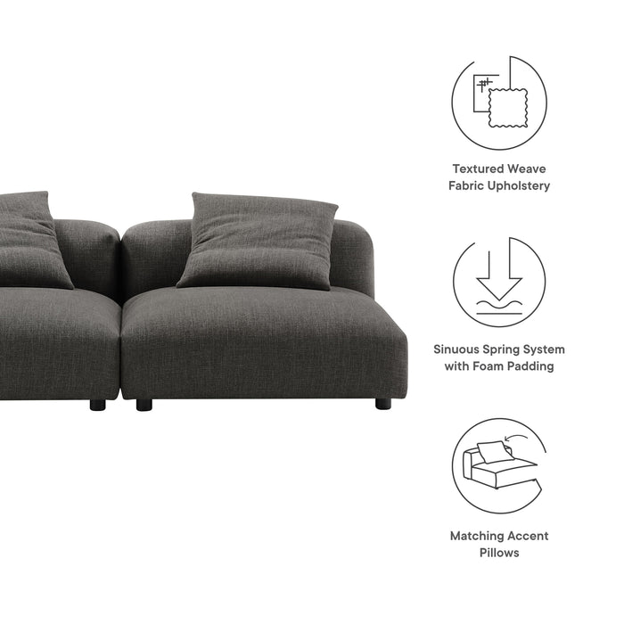 Solace 2-Piece Modular Upholstered Fabric Sofa - detail close-up