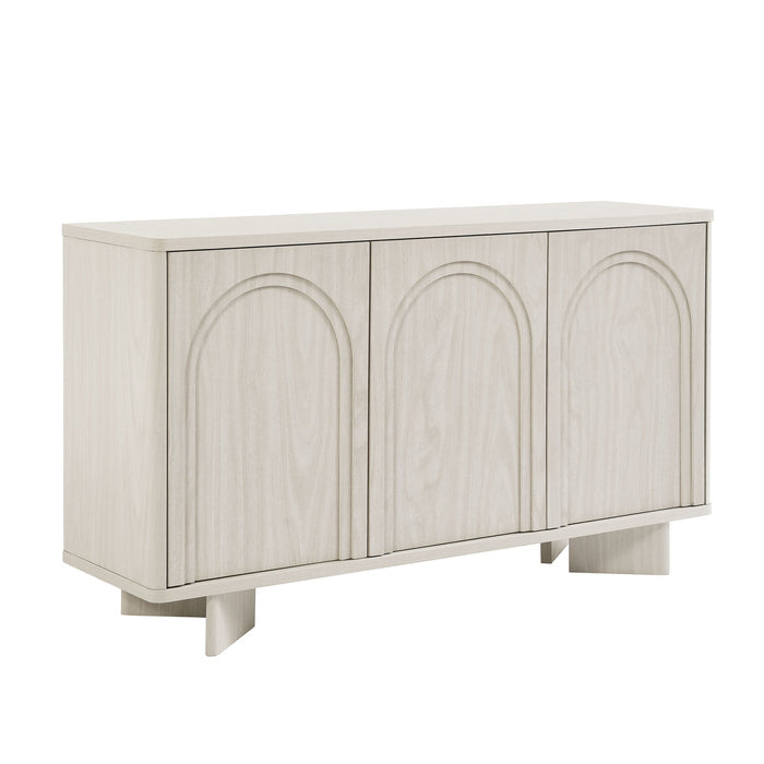 Modway Flux Arched 3-Door Sideboard Living Room Furniture in White