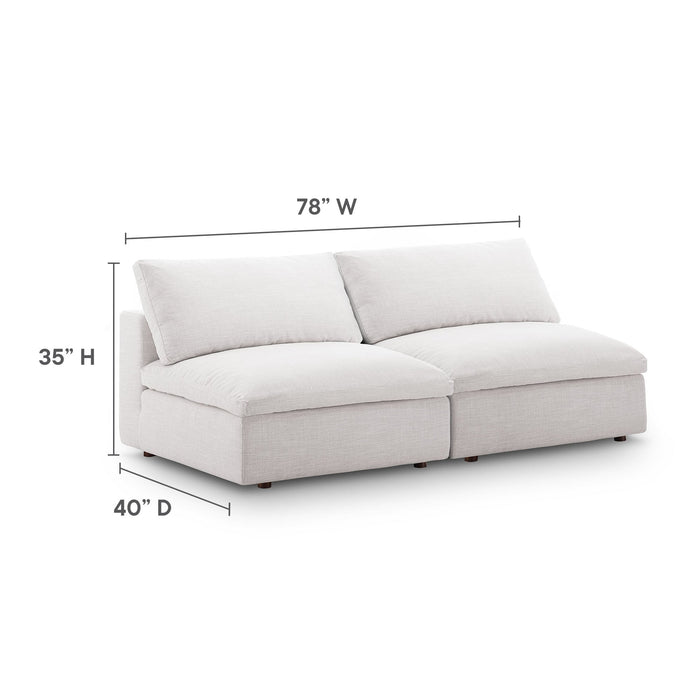 Commix Down Filled Overstuffed 2-Piece Armless Sectional Loveseat