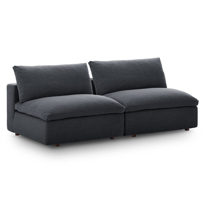Commix Down Filled Overstuffed 2-Piece Armless Sectional Loveseat