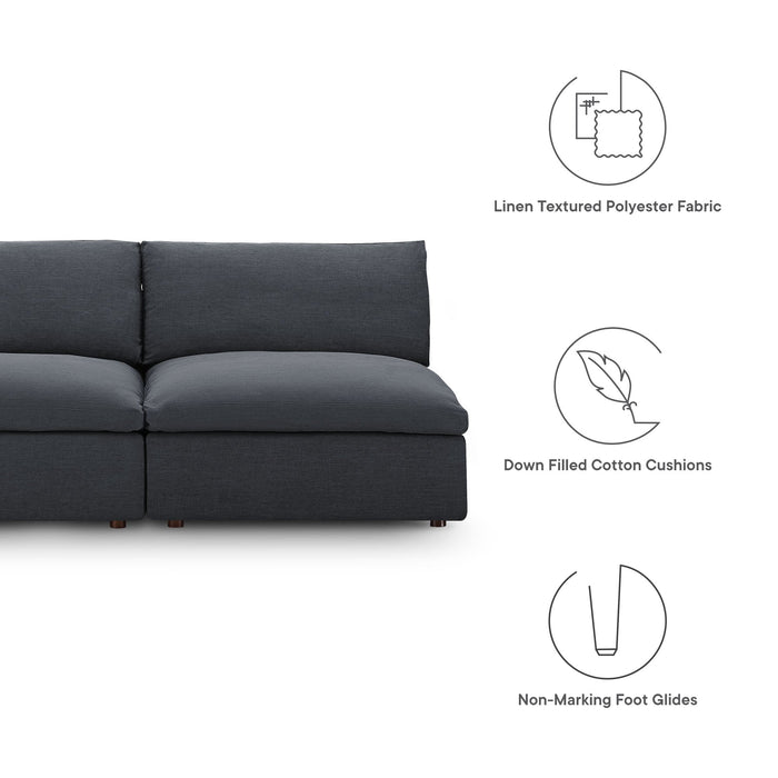 Commix Down Filled Overstuffed 2-Piece Armless Sectional Loveseat
