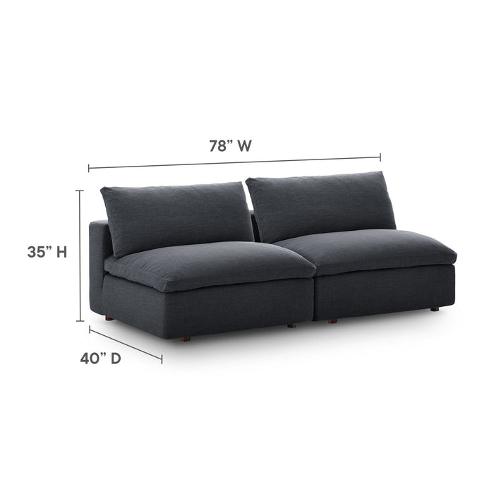 Commix Down Filled Overstuffed 2-Piece Armless Sectional Loveseat
