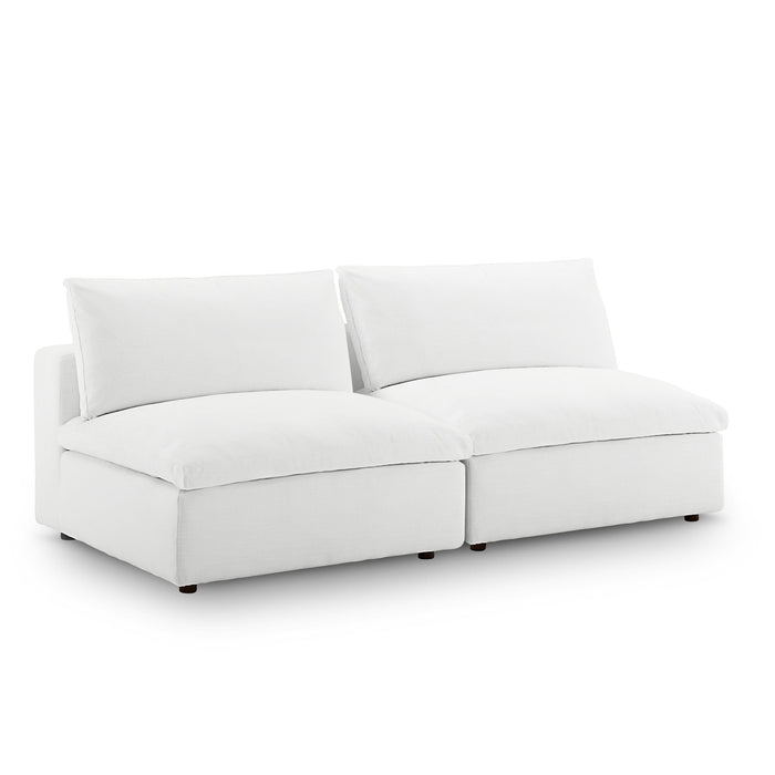 Commix Down Filled Overstuffed 2-Piece Armless Sectional Loveseat