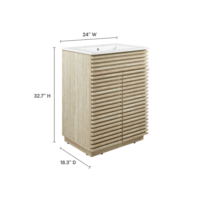 Render 18" and 24" Bathroom Vanities with White Basin Included