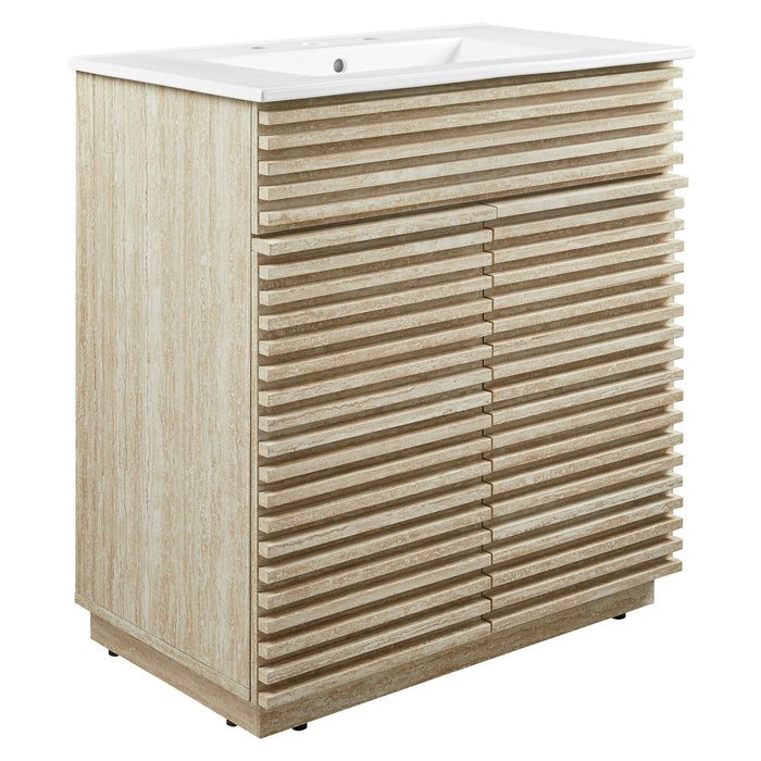 Render 30" and 36" Bathroom Vanities with White Basin Included