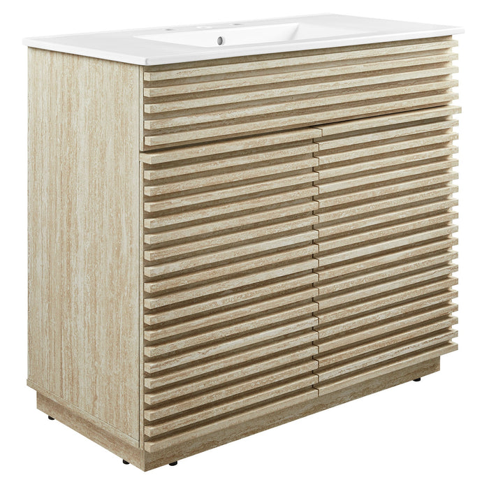 Render 30" and 36" Bathroom Vanities with White Basin Included