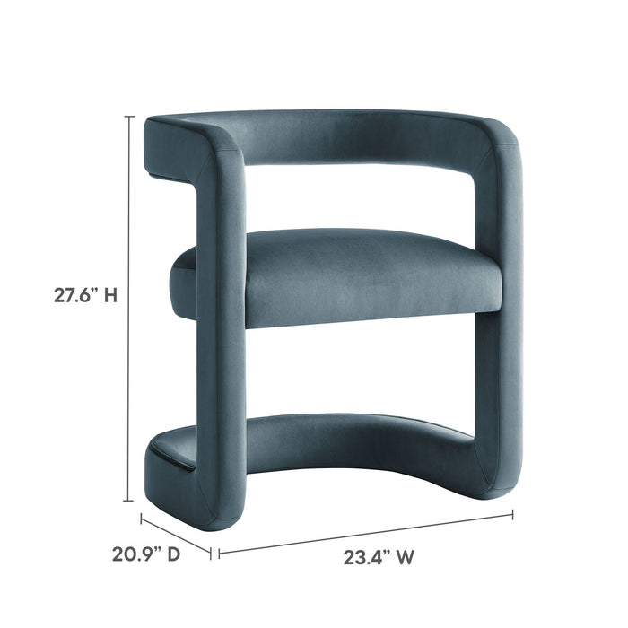 Winslow  Barrel Performance Velvet Dining Chair