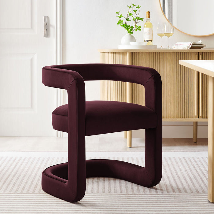 Winslow  Barrel Performance Velvet Dining Chair