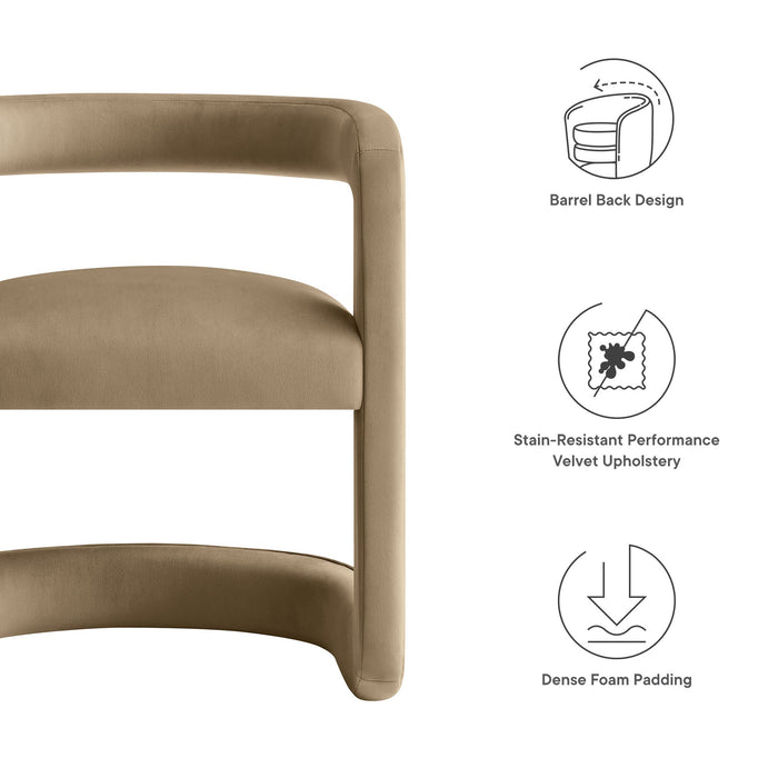 Winslow  Barrel Performance Velvet Dining Chair