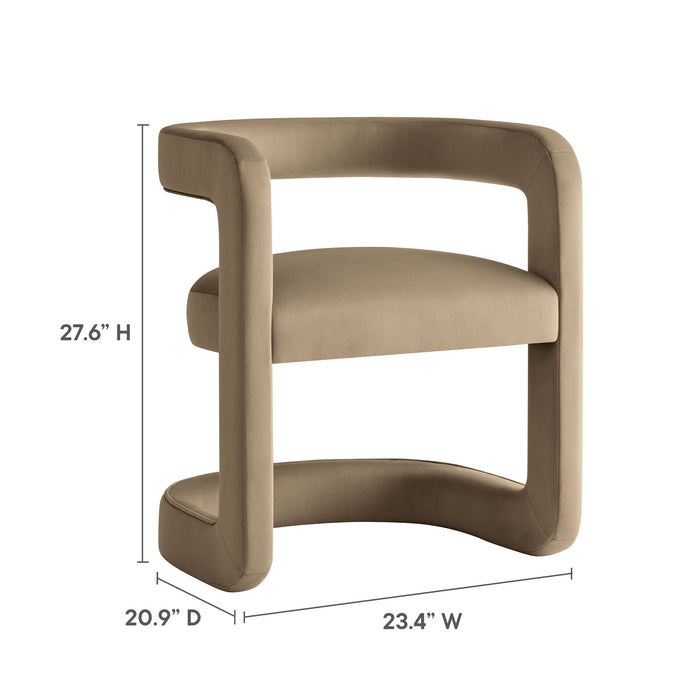 Winslow  Barrel Performance Velvet Dining Chair