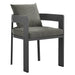Modway Tahoe 5-Piece Outdoor Patio Aluminum Dining Set - Dimensions